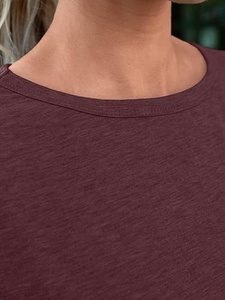 Camiseta de algodón lisa de alta calidad para mujer - Product Image 3