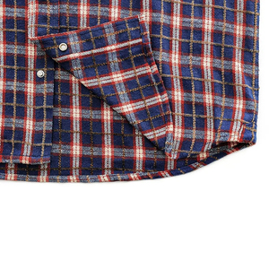 Chemise à carreaux à capuche en flanelle de coton doux, style streetwear personnalisé, fabrication sur mesure, marque privée, pour l'automne, à boutons. - Product Image 6
