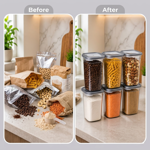 1000ML Clear Plastic Kitchen Storage <b>Container</b> with Wide Mouth for Cereals, Pulses, <b>Snacks</b> & Dry Fruit Storage - Product Image 6