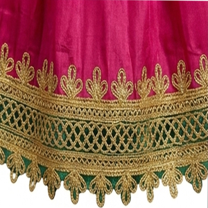 Vestido de novia de seda para mujer, estilo Salwar Kameez, largo hasta el suelo, corte holgado, con bordado verde, rosa y dorado, estilo afgano Kuchi, precio al por mayor - Product Image 4