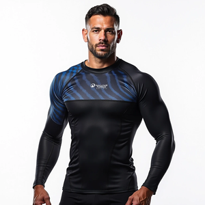 Fabricante Mayorista de Rashguards Personalizados, Impresión por Sublimación, Spandex/Poliéster, UPF50+, Secado Rápido, Antibacteriano, Rashguard para MMA - Product Image 1