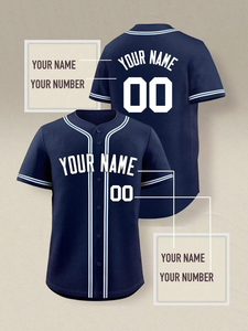 Camiseta de béisbol personalizada para hombre, camisa deportiva con botones y rayas rojas y negras, nombre y número - Product Image 5
