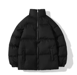 Wholesale Customizable Men's Puffer <b>Jacket</b> with Long Sleeves Stand Collar Winter Nylon Canvas Zipper Closure High Street Style - Product Image 1