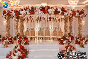 Mandap de Madera para Bodas Royal Maharani, Mandap de Madera Glamuroso para Bodas Indias en Interiores, Mandap de Madera de Diseño Único para Bodas - Product Image 4