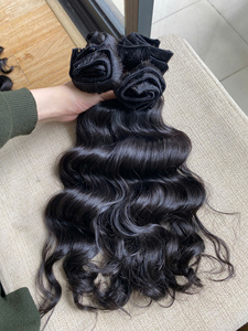 Vierge cambodgienne Remy fermeture naturelle vague Extensions naturel noir non traité brut doux main se sentant lâche cheveux humains - Product Image 6