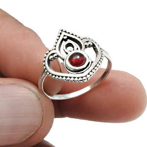 Unique Crown Design Natural Red <b>Garnet</b> Gemstone <b>Ring</b> Crafted From 925 Sterling <b>Silver</b> Handcrafted Vintage Style Bohemian <b>Ring</b> - Product Image 3