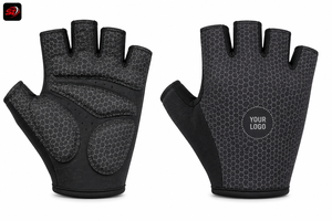 Half <b>Finger</b> Cycling Gloves Honeycomb Silicone Grip Anti Slip Breathable <b>Bike</b> Gloves Wholesale OEM Custom Logo - Product Image 1