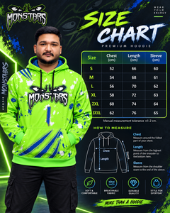 Sudadera con Capucha Personalizada para Hombre, Color Verde Neón, con Estampado Gráfico, Felpa Gruesa, Estilo Urbano, Bolsillo Canguro, Deportiva - Product Image 4