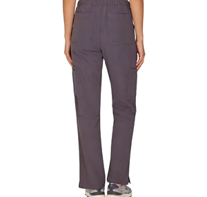 Unisex Gray Cotton Cargo <b>Scrub</b> <b>Tops</b> with Drawstring Waist Multiple Pockets Needle Detection Seamless Fusing for Hospital Use - Product Image 3