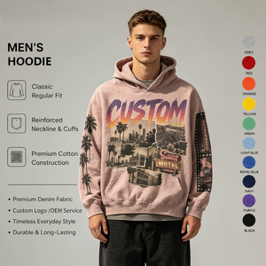 Custom Logo Streetwear Oversized Hoodie Cotton Fleece Pullover Factory Supply for Boutiques - Product Image 6