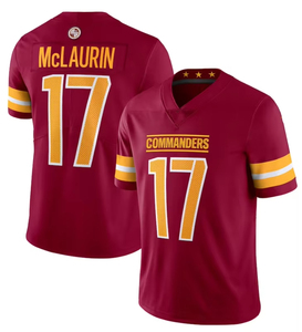 Maillot de football américain unisexe en coton à manches courtes, logo personnalisé, respirant, séchage rapide, coupe ample, col rond, uniforme sportif - Product Image 3