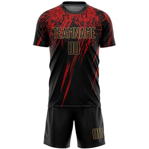Uniforme de fútbol de EE. UU. y Europa, tela suave, impresión por sublimación, diseño nítido del patrocinador, camiseta de fútbol con pantalones cortos. - Product Image 5