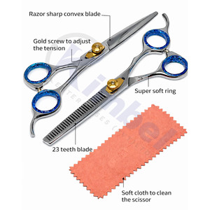 Ensemble de ciseaux à effiler professionnels pour barbier avec étui, qualité supérieure, prix abordable, best-seller, ensemble de ciseaux de coiffure - Product Image 6
