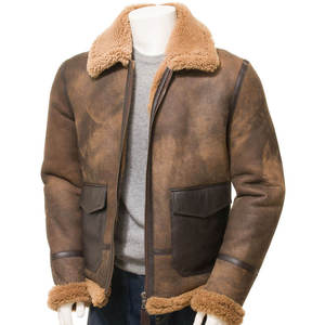 Men Sheep Skin <b>Leather</b> <b>Jacket</b> Premium <b>Real</b> <b>Leather</b> Stylish Casual Wear Soft Comfortable Fit Durable Custom Design Factory - Product Image 3