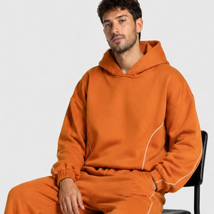Pumpkin Spice Men's Contrastline Hoodie's Custom Logo Casual Oversized Men's Sweatshirts Premium Fleece Men's Pullover Hoodie - Product Image 3