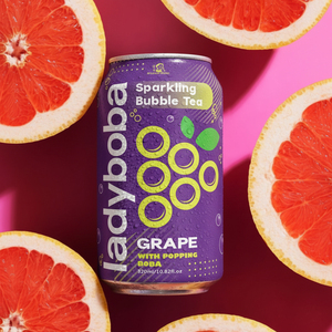 Jus de thé aux perles de boba pétillantes aromatisé à la pêche/au raisin, prêt à boire - Product Image 3