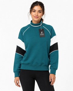 Sudadera de Cuello Alto para Mujer, Tela de Algodón de Primera Calidad, Ajuste Cómodo, Manga Larga, Estilo Casual y Moderno - Product Image 1