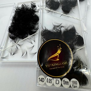 Extensiones de Pestañas de Volumen Preformadas de Pelo Sintético Premium al por Mayor, Curvatura CC/DD/M/L, Negro Mate, Servicio OEM - Product Image 3
