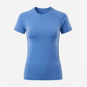 เสื้อยืดผ้าฝ้ายผู้หญิง แบบสปอร์ต ออกกำลังกาย ลำลอง ทรงเข้ารูป ชายโค้ง คอกลม สีพื้น ไม่เป็นขุย เสื้อยืดฤดูร้อน - Product Image 1