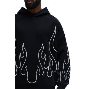 Vente en gros de sweat-shirts à capuche en molleton 100% coton 240g pour l'hiver, design avec poche, impression personnalisée, service OEM, respirant, respectueux de l'environnement - Product Image 3