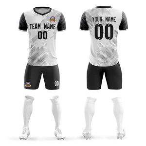 Latest Style Customized Unisex Sublimation Printed Short Sleeve Soccer Uniform Football Kits Sets in Wholesale Price with Socks - Product Image 1