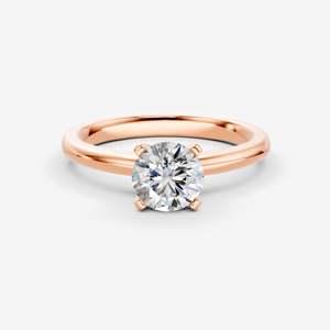 Anillo Solitario Clásico Redondo en Oro Rosa de 18K con Diamante, Anillo de Compromiso o Boda, Solitario con Garras, Joyería Minimalista y Moderna - Product Image 5