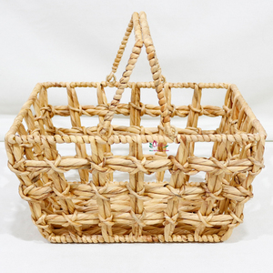 Cesta de picnic ecológica de jacinto de agua con tapa y asas para camping, barbacoas y fiestas al aire libre - Product Image 6