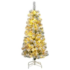 Sapin de Noël Artificiel Articulé avec 150 LED et Ensemble de Boules, 120 cm, Lumières Festives - Product Image 1