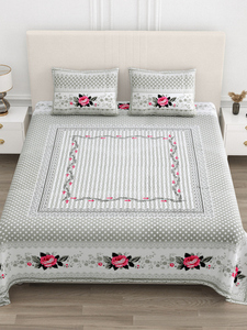 Juego de Ropa de Cama de Algodón Estampado a Mano con Diseño Floral de Calidad Premium, 300 Hilos, 1.8m, para Todas las Temporadas, con Funda de Almohada - Product Image 2