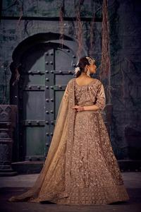 Colección de ropa nupcial de diseñador Nuevo trabajo pesado Terciopelo nupcial Lehenga Choli con piedra Jarkan Estilo indio pakistaní para bodas - Product Image 3