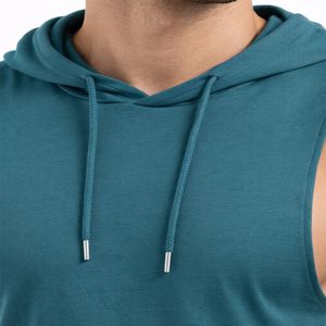 Camiseta sin Mangas con Capucha Clásica para Hombre, Cuello en V, Color Sólido, para Gimnasio, Fitness, Entrenamiento, Secado Rápido, Transpirable, Personalizable, de Alta Calidad - Product Image 4