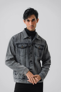 Denim <b>Jacket</b> Casual Solid Blue Knitted Outdoor OEM Serviced <b>for</b> Winter 2026 Custom Size <b>Men's</b> New Style Waterproof - Product Image 4