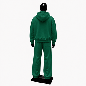 Ensemble de survêtement vert avec logo sac à monnaie pour homme – Sweat à capuche premium et pantalon de jogging – Tenue décontractée streetwear athlétique en molleton doux - Product Image 2