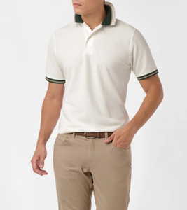 Camisa Polo para Hombre 100% Algodón con Cuello de Botones, Colores en Contraste y Detalle de Rayas, Tejido de Punto Transpirable, Suministro ODM - Product Image 4