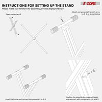 Adjustable Piano Keyboard Stand Double X Style Metal Durable Sturdy Music Synthesizer 61 88 Keys Model D0100HXJPRJ