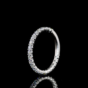 Bague d'éternité tendance en diamant de laboratoire taillé, plaqué rhodium, pour mariage, fiançailles, anniversaire, en or 10K 14K 18K, argent 925 935 - Product Image 3