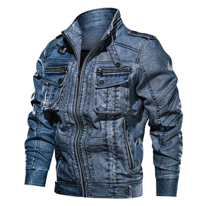 Winter <b>Men's</b> 100% Cotton Canvas Denim <b>Jacket</b>-High Quality Customizable Slim Fit Cowboy Bomber Style - Product Image 1