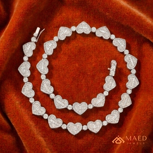 Collar de Plata de Ley 925 con Eslabones de Corazón de Moissanita, Cadena de Joyería de Moda, Estilo Nueva York, Colgante Elegante y Chic para Mujer y Hombre - Product Image 5
