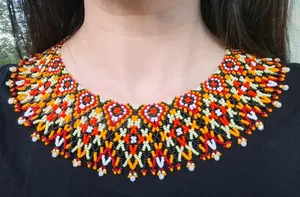 HIGH QUALITY Handmade Ukrainian Beaded Necklace – Traditional Seed <b>Bead</b> Collar – Native Slavic Ethnic Jewelry - Product Image 2