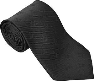 Corbata de seda tejida a mano para masónicos, con escuadra y compás, negra, origen importado. - Product Image 1