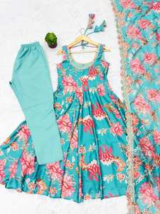 SGF-PRESENTA EL NUEVO TRAJE ANARKALI DE CORTESO DE CAMISETA CON ESTAMPADO FLORAL Y MODELO REAL PARA LA PRÓXIMA TEMPORADA DE FESTIVALES - Product Image 5