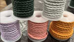 Cuerda de Cuero Genuino Trenzada de Cuatro Hilos, Cordón Redondo de Piel de Vaca Tejida para Joyería de Moda, Pulseras y Manualidades DIY - Product Image 4