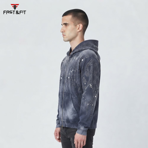 Nueva Llegada 2026 Sudadera con Capucha Térmica Personalizada con Pedrería para Hombre, Venta al por Mayor de Fábrica, Sudaderas con Capucha Térmicas Personalizadas con Pedrería para Hombre - Product Image 6