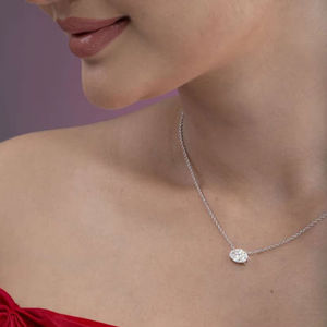 Colgante de Lujo de Oro de 14K con Diamante Ovalado Cultivado en Laboratorio de 1.60CT, Certificado CVD IGI, Regalo para Mujer, Proveedor Profesional de Joyería de la India, Premium - Product Image 1