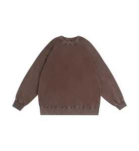 Custom Vintage Acid Wash Oversized <b>Crewneck</b> Sweatshirt Heavyweight Gothic Lettering Graphic Pullover Streetwear - Product Image 2