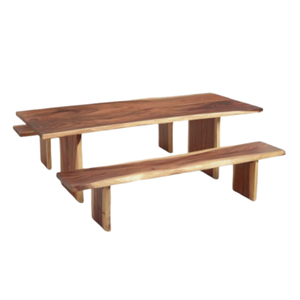 Conjunto de mesa y sillas más vendido, hecho de madera de teca para uso en exteriores, estilo moderno y sencillo con acabado liso. - Product Image 1