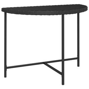 Mesa de Jardín de Ratán Sintético Negro de 39.4x19.7 Pulgadas con Acero con Recubrimiento en Polvo - Product Image 2