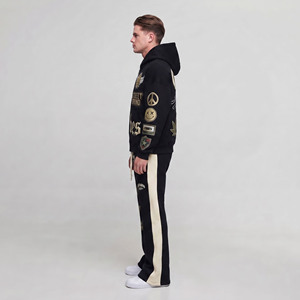 Conjunto Deportivo Personalizado para Hombre, Sudadera con Cierre y Pantalones Deportivos, Estilo Urbano, Corte Holgado, Ropa de Invierno - Product Image 3