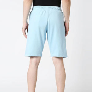 Men's Light Blue 100% Cotton Eco-Friendly Quick Dry Bermuda Shorts <b>Elastic</b> Waist Drawstring Casual Knitted Solid Color Mid - Product Image 6