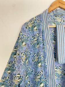 Bata Kimono de Algodón 100% Suave y Transpirable con Estampado de Bloques Tejidos y Diseño de Dibujos Animados para Mujer, Camisón de Verano Hecho a Mano con Cuello en V y Cintura Elástica Completa - Product Image 4